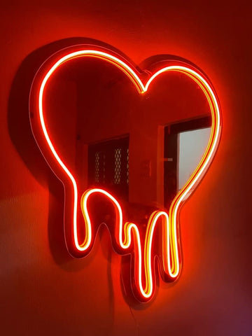 Melting Heart Led Neon Mirror Sign