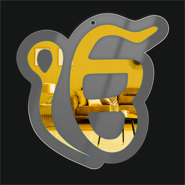 Golden Acrylic Ik Onkar Wall Sign – Sikh Religious Symbol for Home, Office & Gurdwara Decor