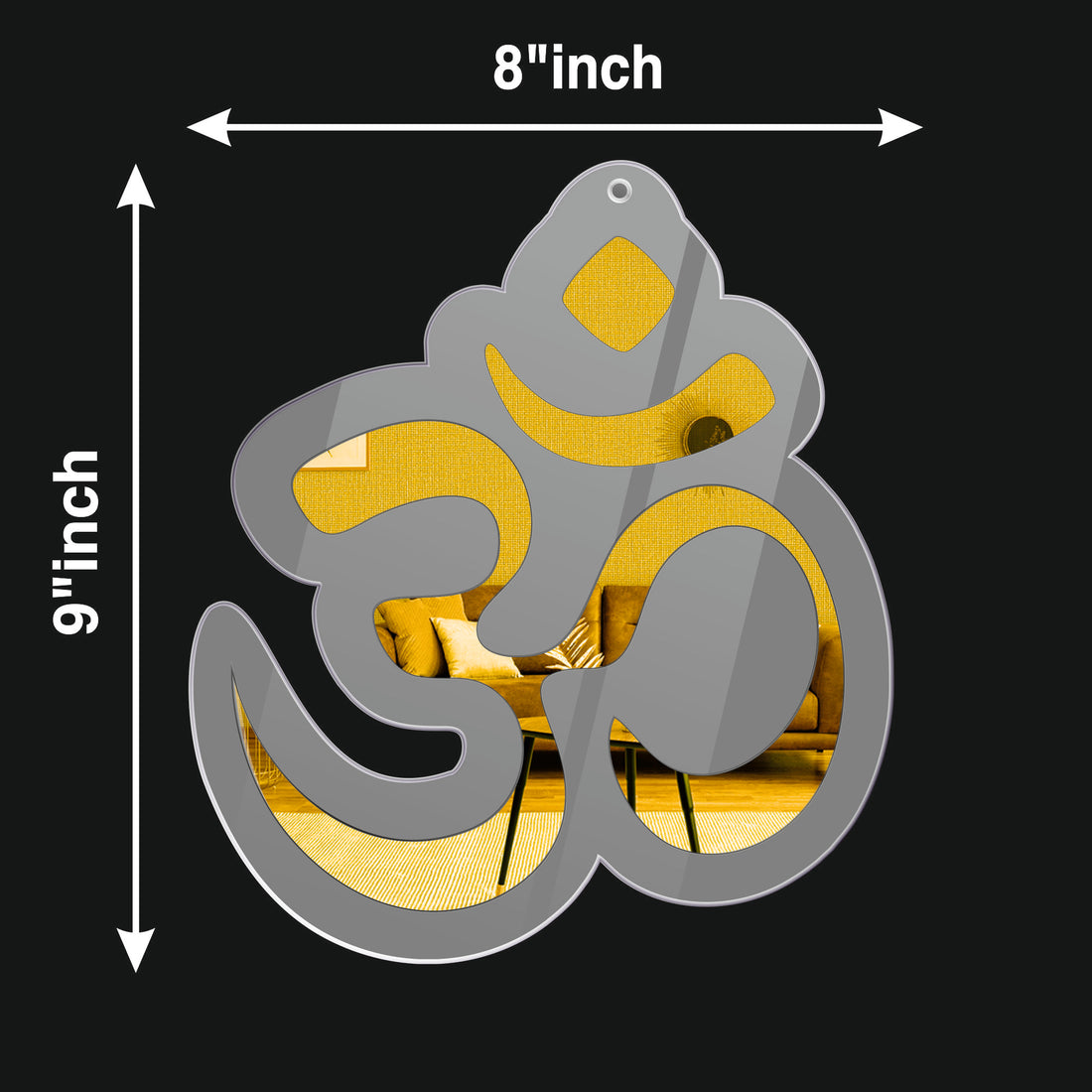 Golden Acrylic Om Sign – Sacred Hindu Wall Decor for Home, Office & Temple