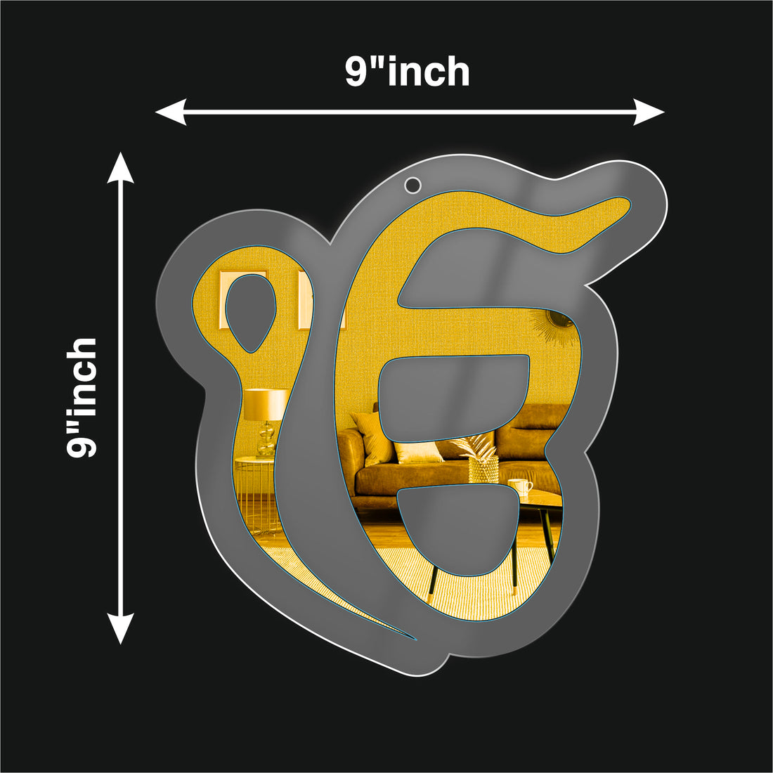 Golden Acrylic Ik Onkar Wall Sign – Sikh Religious Symbol for Home, Office & Gurdwara Decor