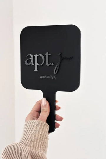 Beautician Acrylic Hand Mirror - 3D Logo Personalized Instagram Handle - Lash Tech Branding - Aesthetician Salon Brand Tool