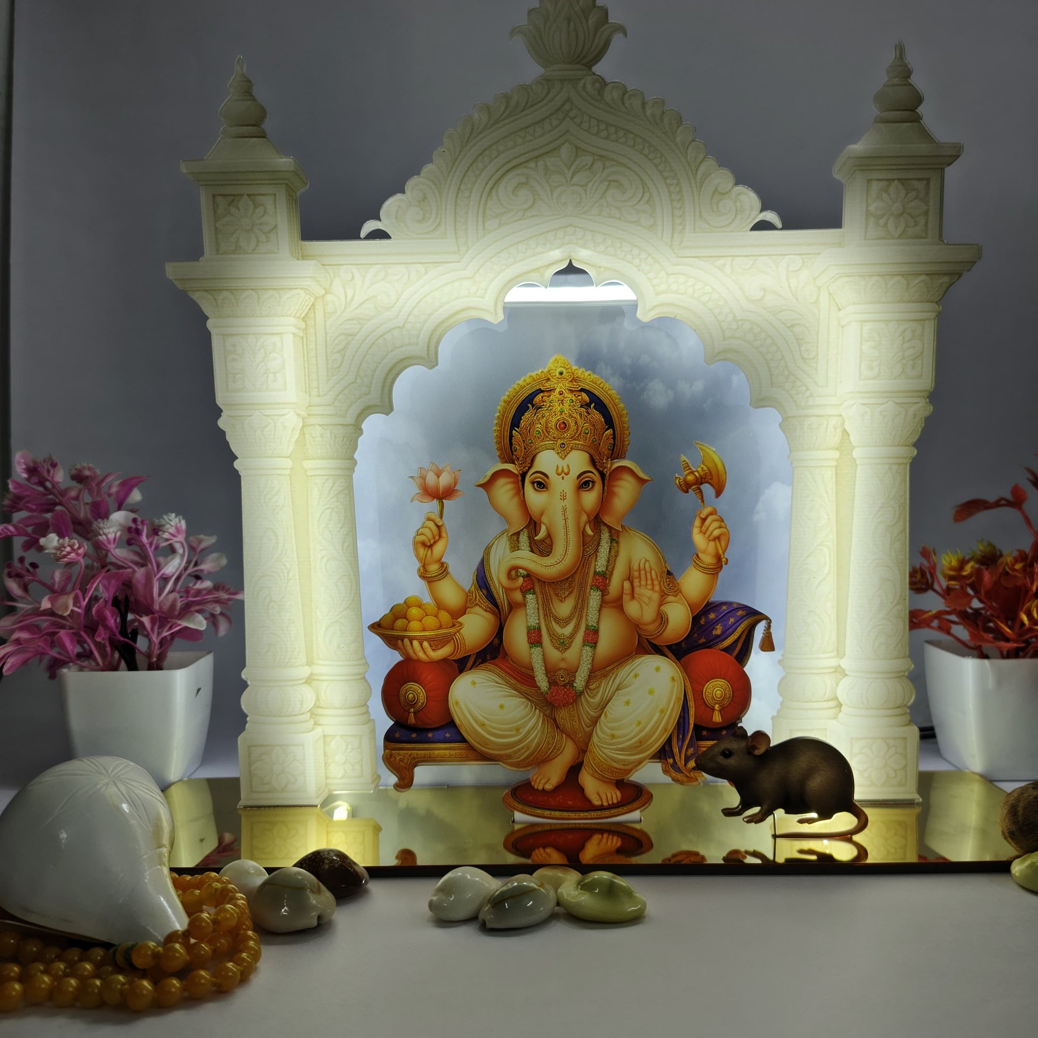 Acrylic Led Neon Ganesh Ji Temple