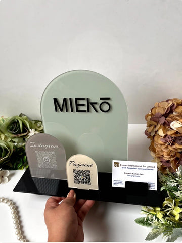 Custom QR Code Sign with visiting card holder (Without Led)