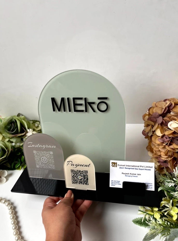 Custom QR Code Sign with visiting card holder (Without Led)