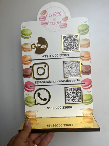 Small Custom 3 QR Code Sign (Without Led)