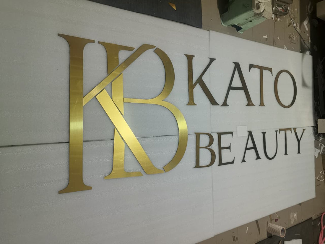Golden acrylic letters