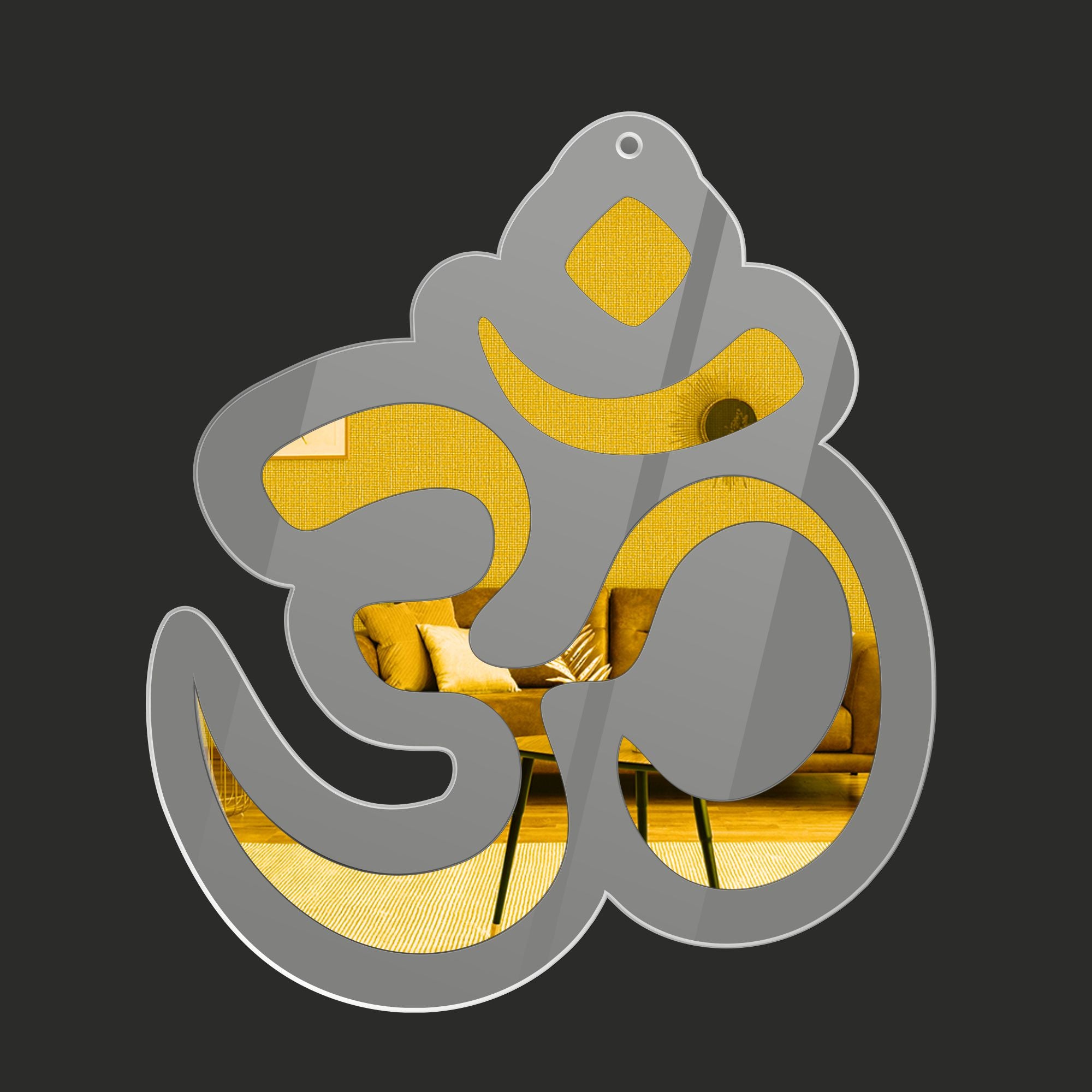 Golden Acrylic Om Sign – Sacred Hindu Wall Decor for Home, Office & Temple