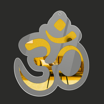 Golden Acrylic Om Sign – Sacred Hindu Wall Decor for Home, Office & Temple