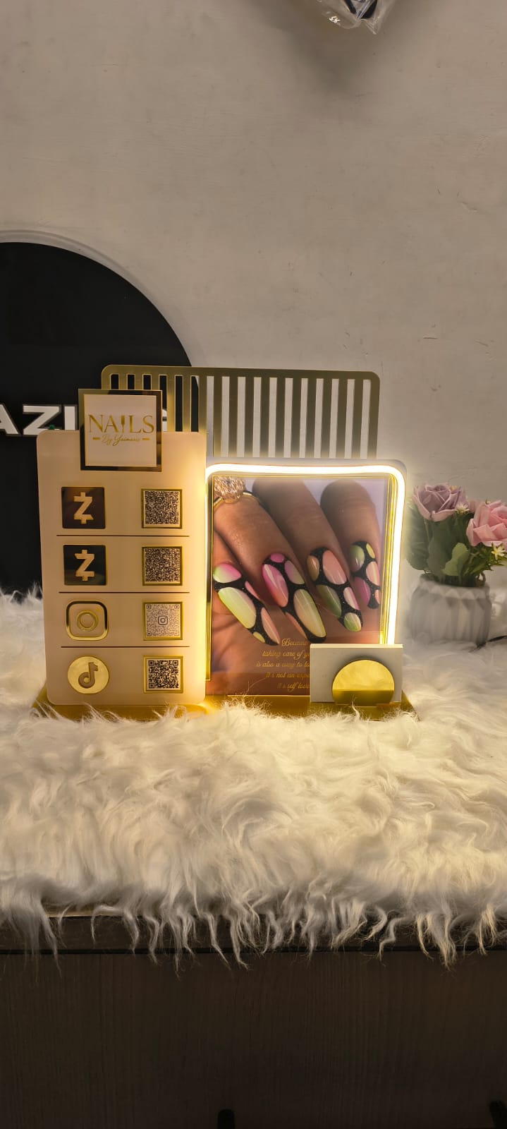 Social Media and Payment Custom QR Code Sign (LED / LED with Remote or Dimmer )