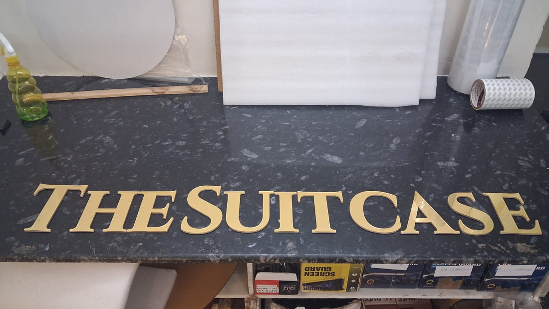 Acrylic golden letters 48 inch’s width