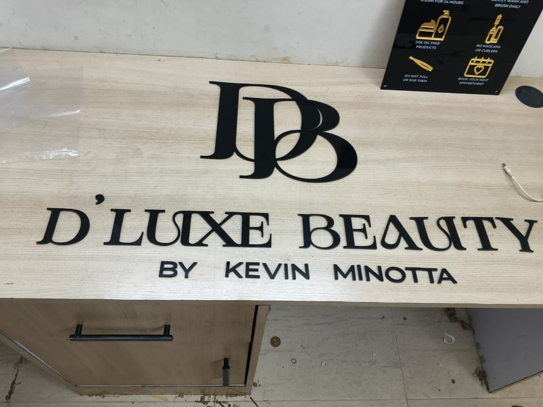 Black letters acrylic