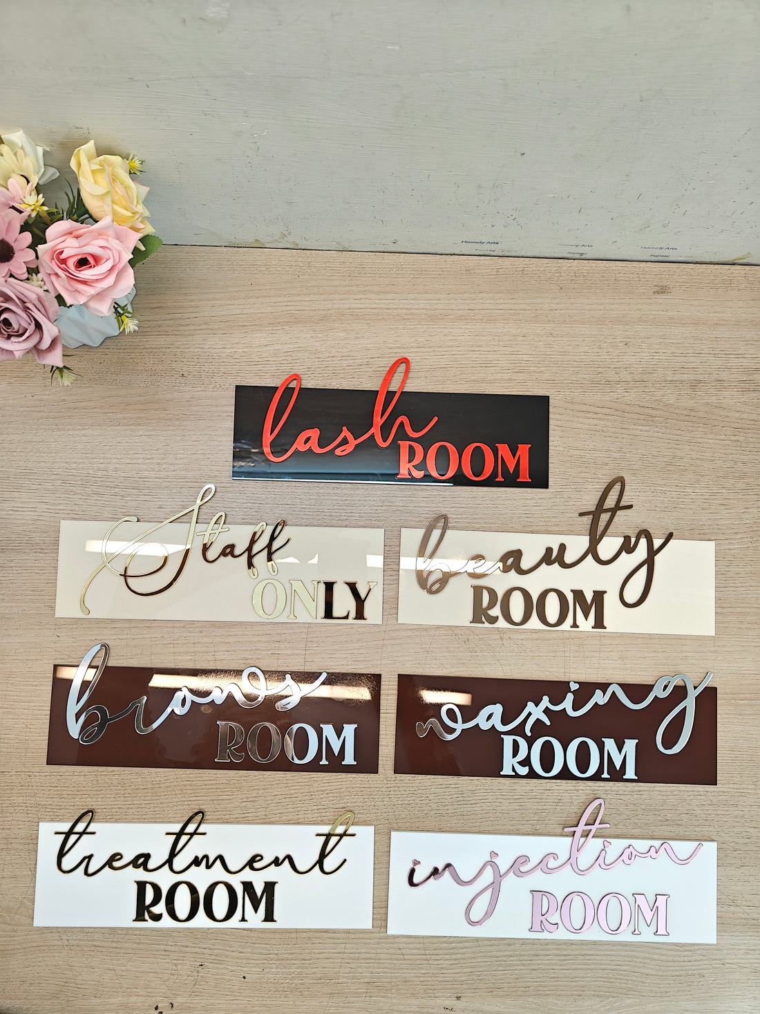 Lash Room Acrylic Sign | 12x5 Inch Salon Door Sign | Beauty Studio Wall Sign | Lash Extension Room Decor