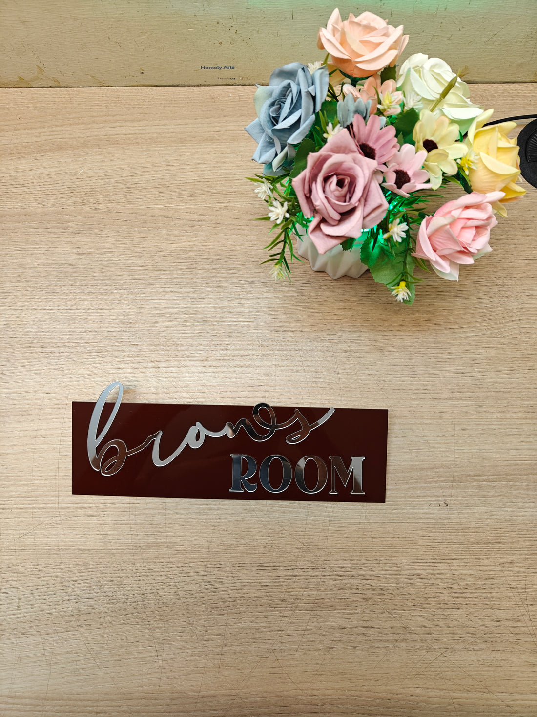Brows Room Acrylic Sign | 12x5 Inch Beauty Salon Door Sign | Eyebrow Studio Wall Sign | Acrylic Room Name Plate