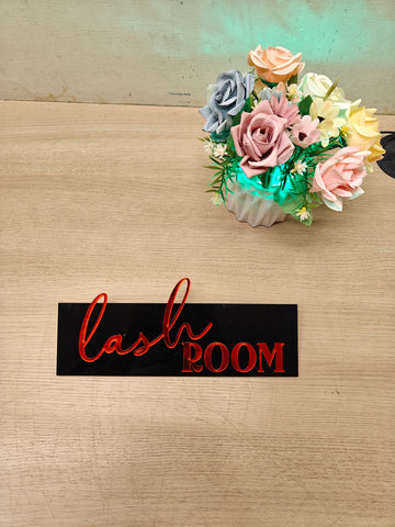 Lash Room Acrylic Sign | 12x5 Inch Salon Door Sign | Beauty Studio Wall Sign | Lash Extension Room Decor