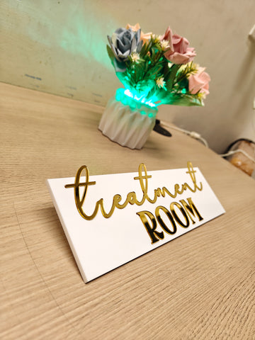 Treatment Room Acrylic Sign | 12x5 Inch Clinic & Beauty Salon Door Sign | Spa Treatment Room Wall Sign | Acrylic Room Name Plate
