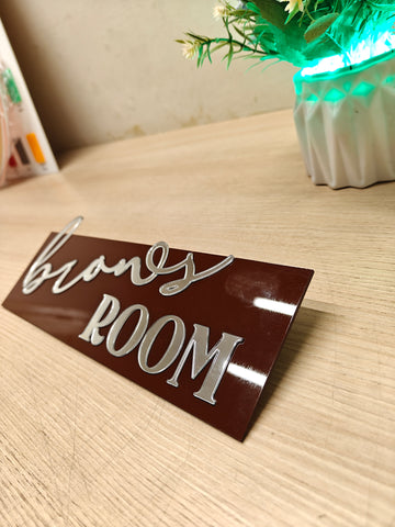 Brows Room Acrylic Sign | 12x5 Inch Beauty Salon Door Sign | Eyebrow Studio Wall Sign | Acrylic Room Name Plate