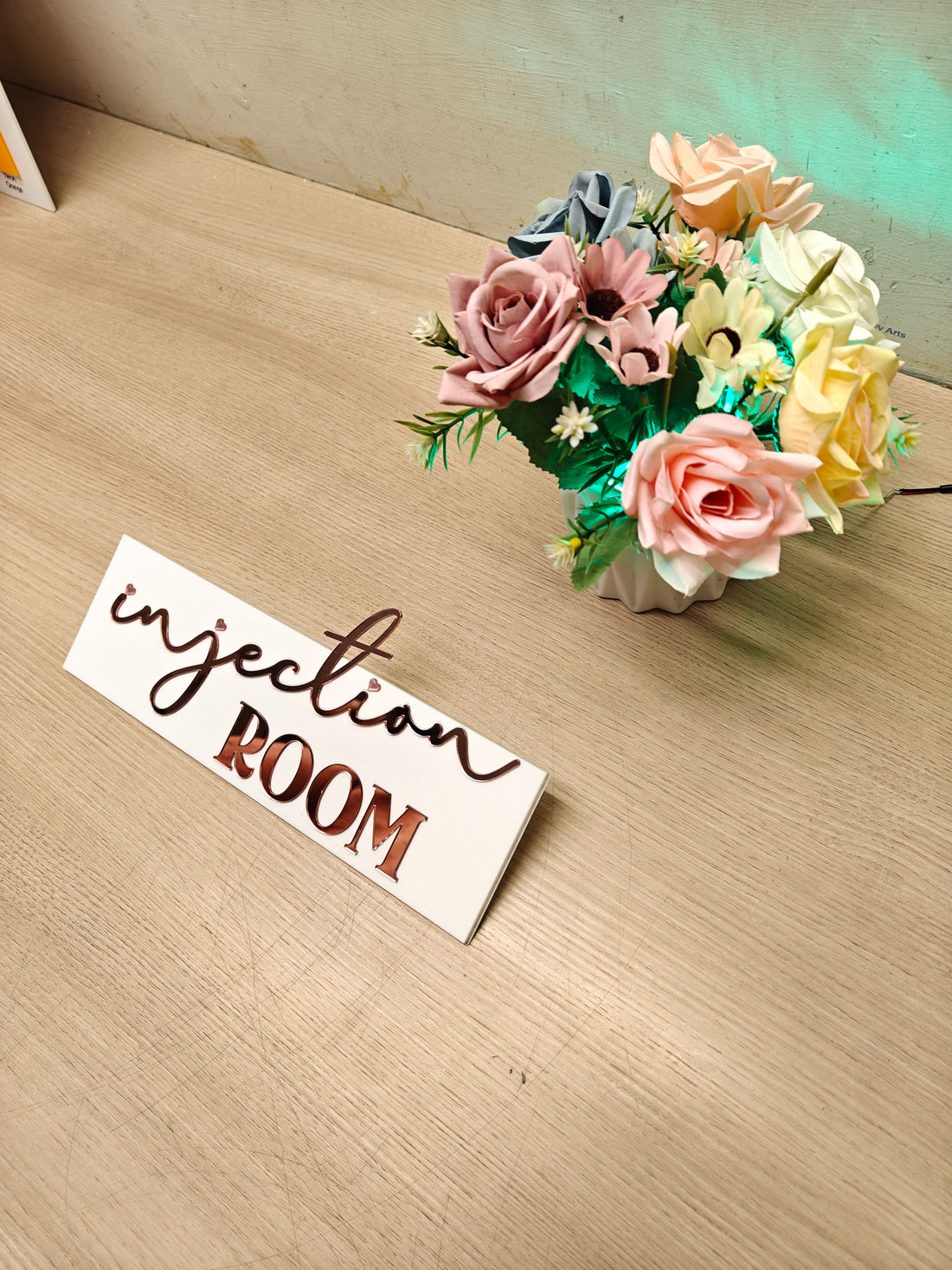 Injection Room Acrylic Sign | 12x5 Inch Clinic Door Sign | Medical Treatment Room Wall Sign | Acrylic Room Name Plate
