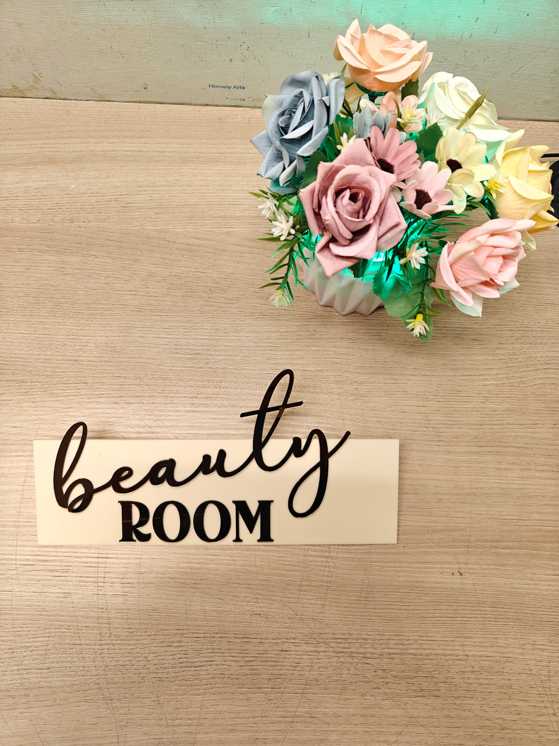 Beauty Room Acrylic Sign | 12x5 Inch Beauty Salon Door Sign | Spa & Treatment Room Wall Sign | Acrylic Room Name Plate