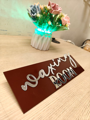 Waxing Room Acrylic Sign | 12x5 Inch Beauty Salon Door Sign | Waxing Treatment Room Wall Sign | Acrylic Room Name Plate
