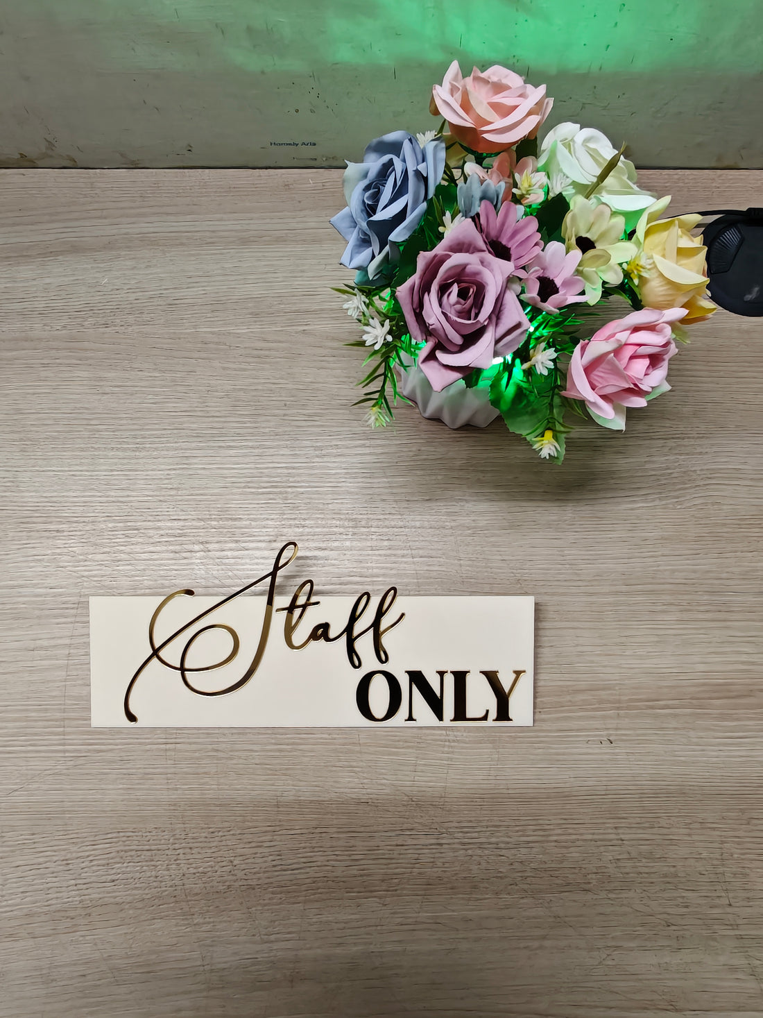 Staff Only Acrylic Sign | 12x5 Inch Office Door Sign | Employee Only Room Sign | Acrylic Wall Name Plate