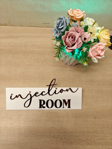 Injection Room Acrylic Sign | 12x5 Inch Clinic Door Sign | Medical Treatment Room Wall Sign | Acrylic Room Name Plate