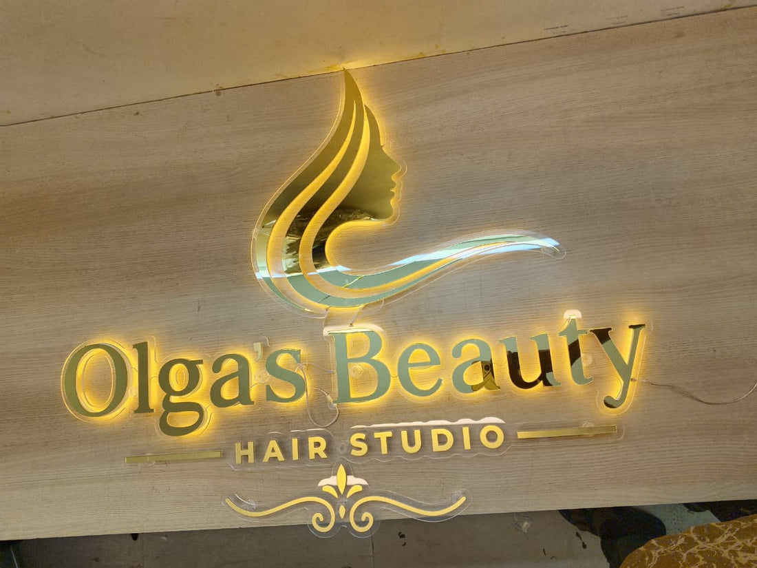 Acrylic letters with light on back